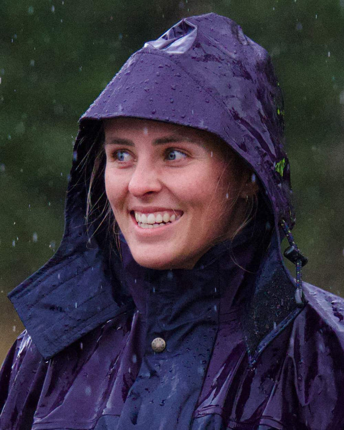 Navy coloured Kaiwaka Agtex Lady of the Land Parka on outdoor background #colour_navy