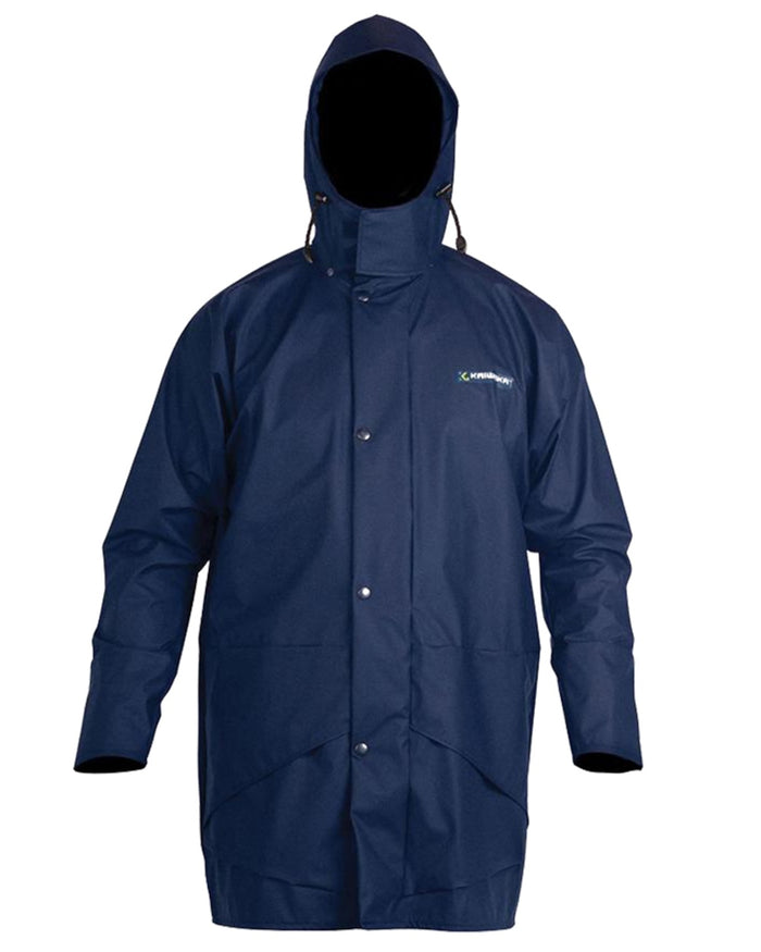 Navy coloured Kaiwaka Mens AgTex Parka on white background #colour_navy