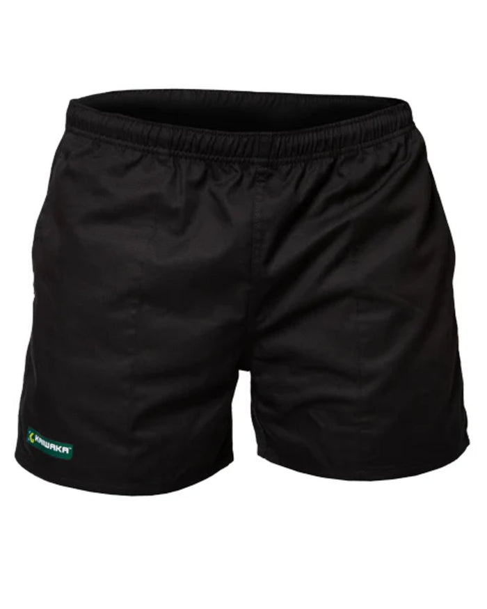 Black coloured Kaiwaka Mens Shorts on white background #colour_black