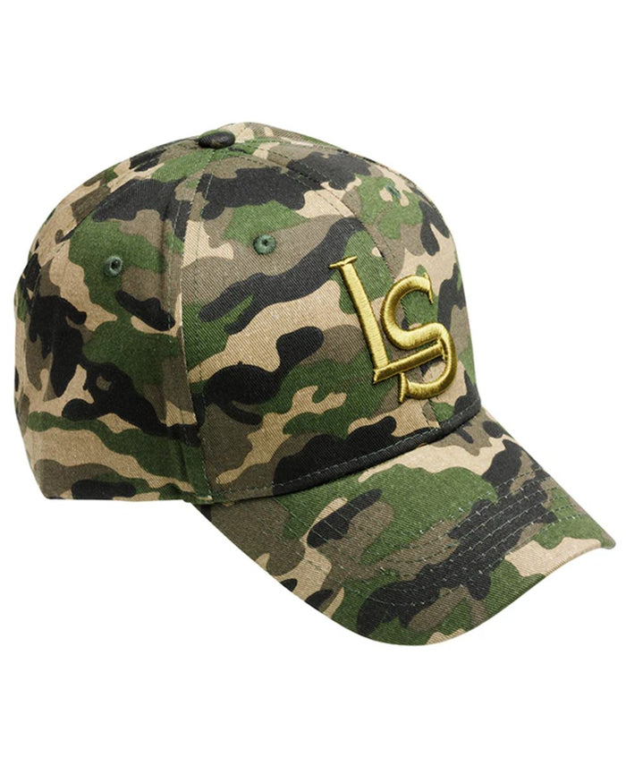 Camo coloured Laksen Baseball 3D Shooting Cap on white background #colour_camo