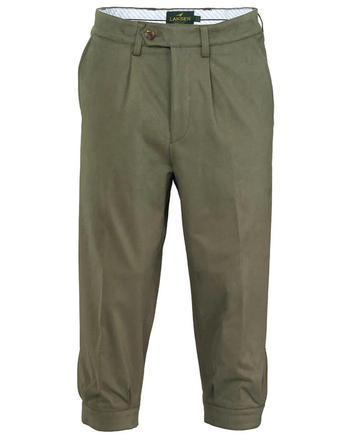 Olive coloured Laksen Mens Lumley Breeks on white background #colour_olive