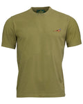 Olive coloured Laksen Mens Pheasant Cotton T-Shirt on white background #colour_olive