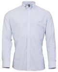 Light Blue coloured Laksen Mens Pin Oxford Stretch Shirt on white background #colour_light-blue