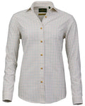 Olive Rum Coloured Laksen Womens Iris Cotton Wool Shirt on white background #colour_olive-rum