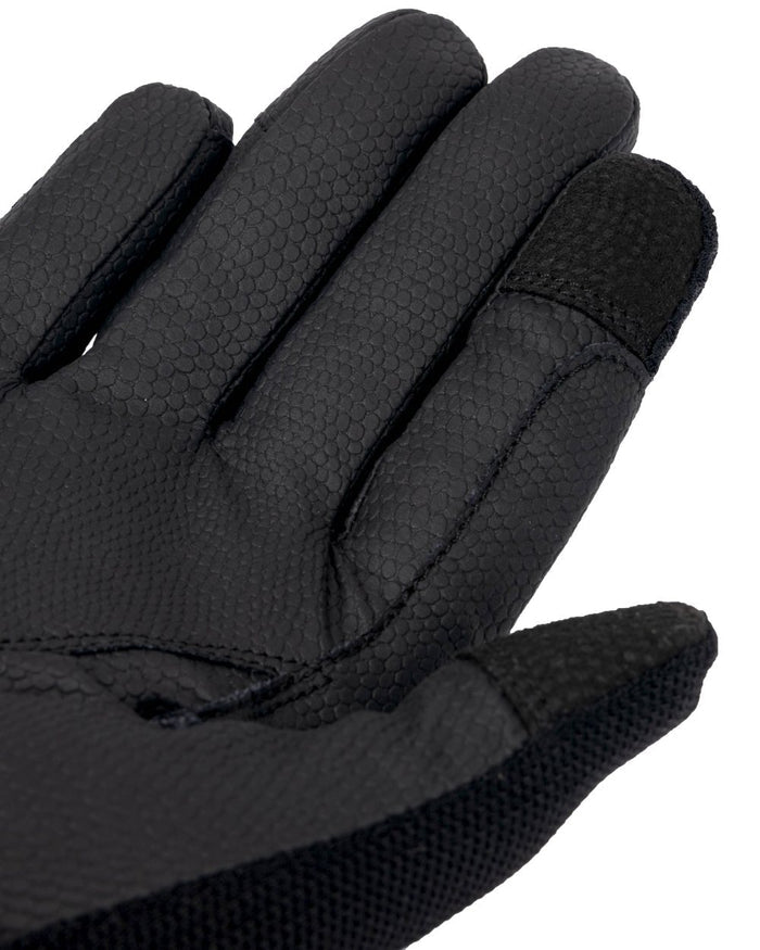 Black coloured LeMieux 3D Mesh Riding Gloves on white background #colour_black
