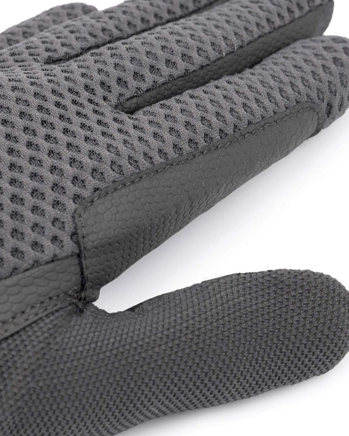 Grey coloured LeMieux 3D Mesh Riding Gloves on white background #colour_grey