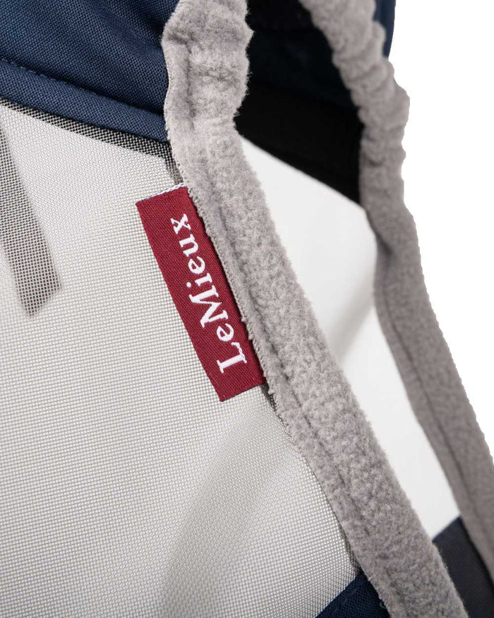 Navy coloured LeMieux ArmourShield Pro Standard Fly Mask on white background #colour_navy