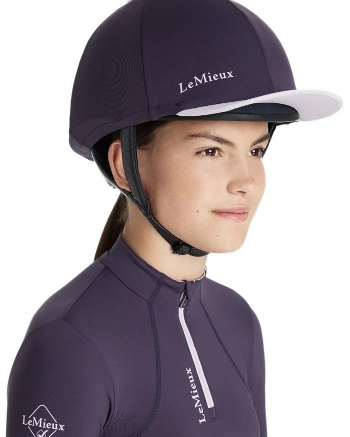 Juniper coloured LeMieux Pom Hat Silk on white background #colour_juniper