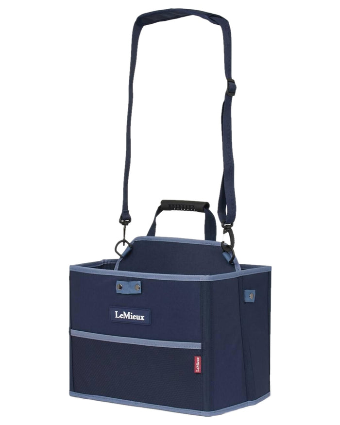 Navy coloured LeMieux Collapsible Storage Tote on white background #colour_navy