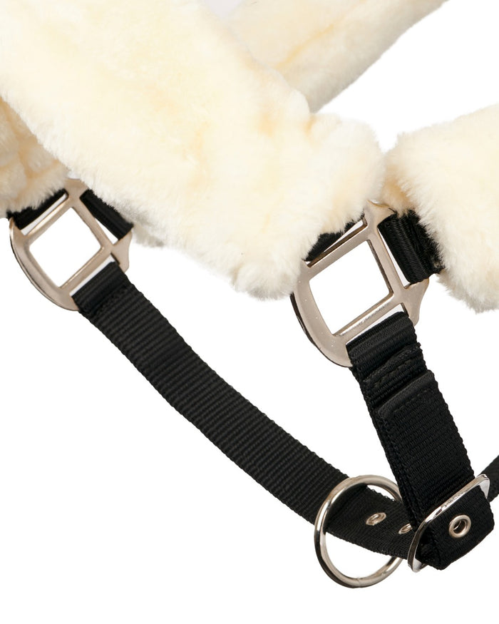 Natural coloured LeMieux Comfort Headcollar on white background #colour_natural