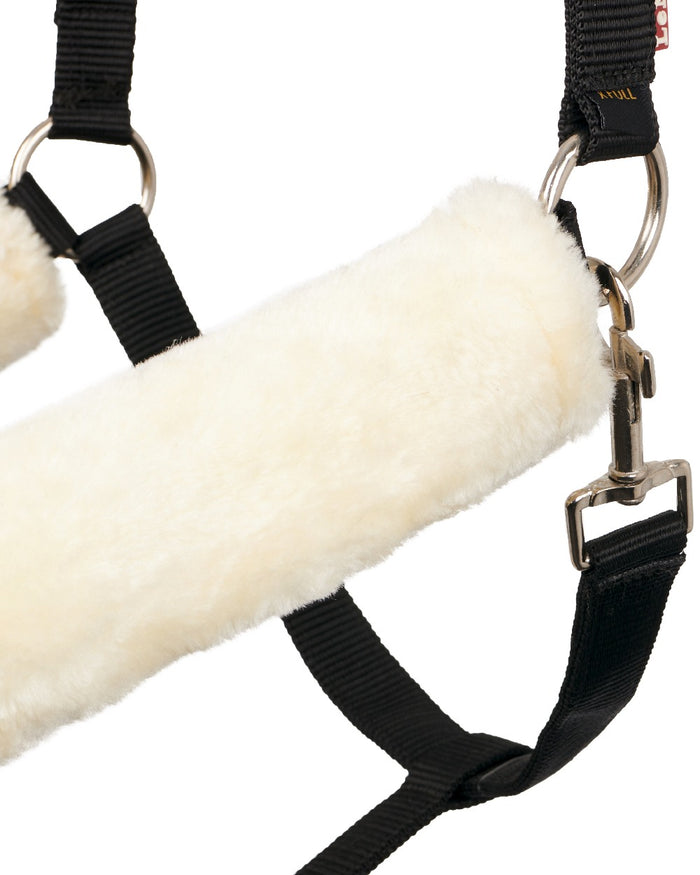 Natural coloured LeMieux Comfort Headcollar on white background #colour_natural