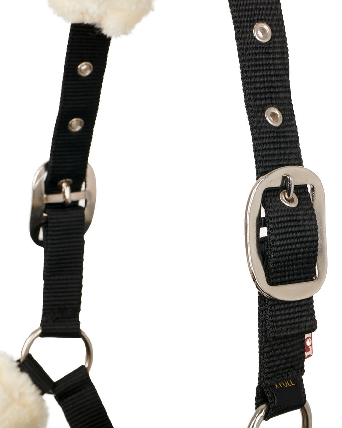 Natural coloured LeMieux Comfort Headcollar on white background #colour_natural