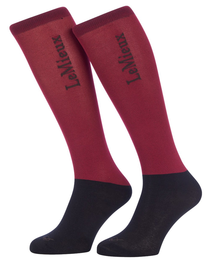 Ember coloured LeMieux Competition Socks (Twin Pack) on white background #colour_ember