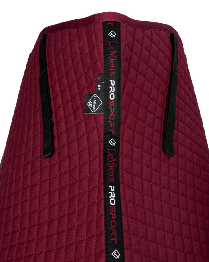 Burgundy coloured LeMieux Cotton GP Squares on white background #colour_burgundy