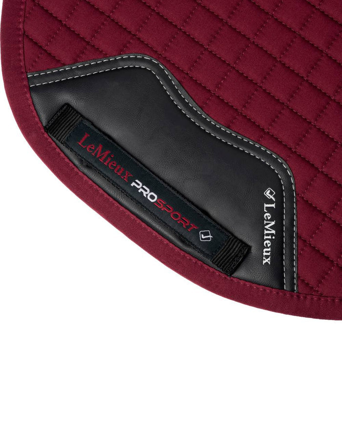 Burgundy coloured LeMieux Cotton GP Squares on white background #colour_burgundy