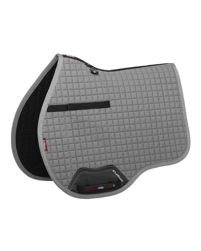 Grey coloured LeMieux Cotton GP Squares on white background #colour_grey