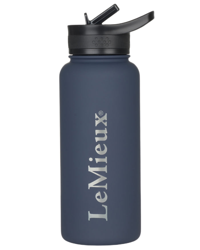 Navy coloured LeMieux Drinking Bottle on white background #colour_navy
