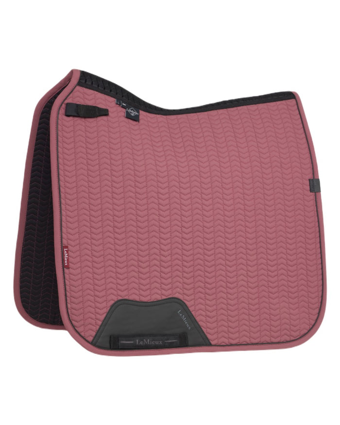 Rosewood coloured LeMieux Finesse Dressage Square on white background #colour_rosewood