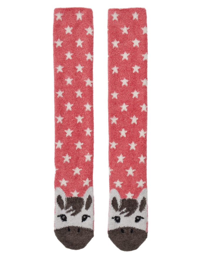 Andalusian Cranberry LeMieux Fluffy Character Socks on white background #colour_andalusian-cranberry