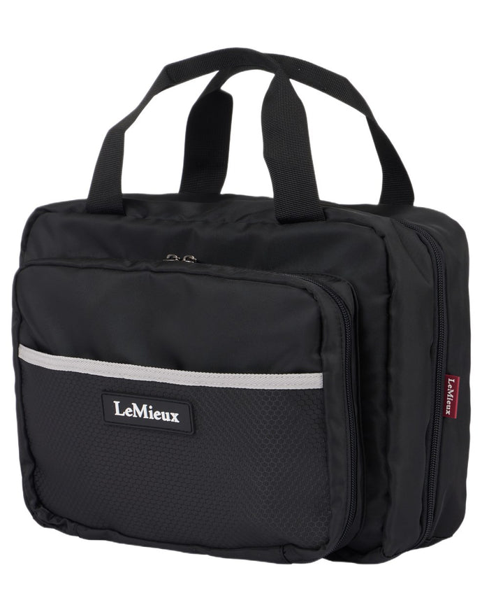 Black coloured LeMieux Fold Down Pocket Organiser on white background #colour_black