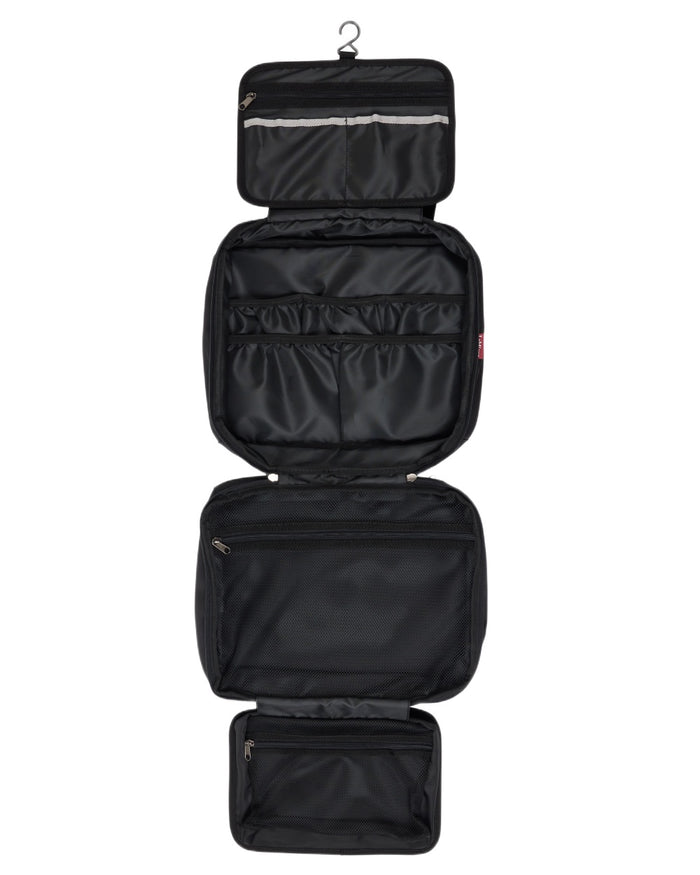 Black coloured LeMieux Fold Down Pocket Organiser on white background #colour_black