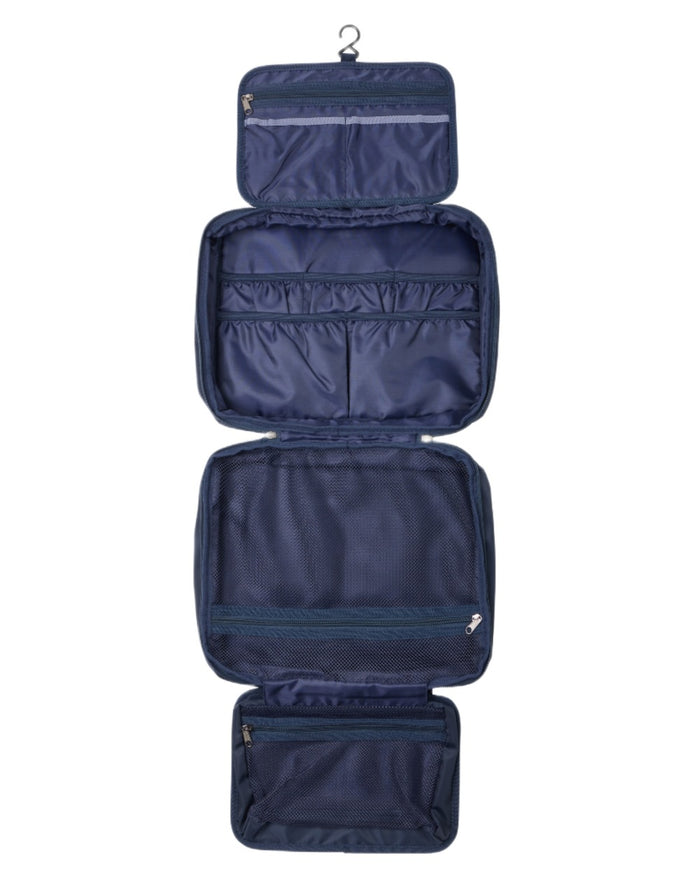 Navy coloured LeMieux Fold Down Pocket Organiser on white background #colour_navy