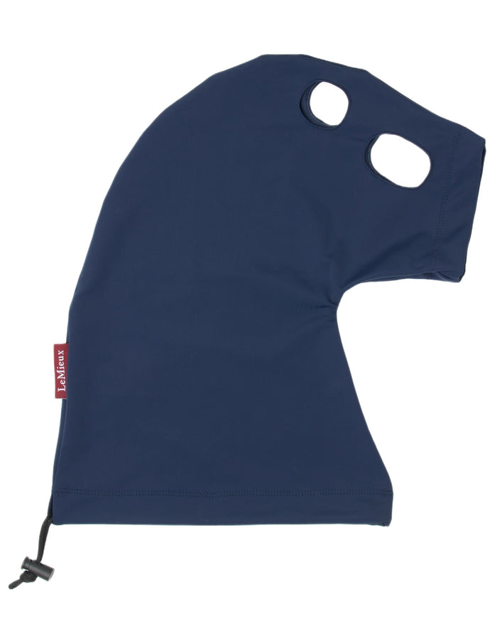 Navy coloured LeMieux Hobby Horse Clean Hood on white background #colour_navy
