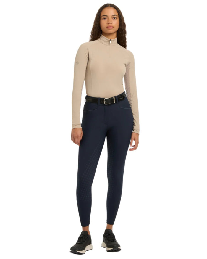 Navy Coloured LeMieux Isabelle Full Seat Breeches On A White Background #colour_navy