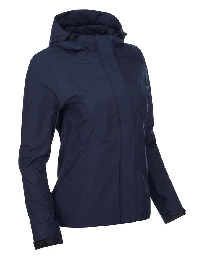 Navy coloured LeMieux Isla Short Waterproof Jacket on white background #colour_navy