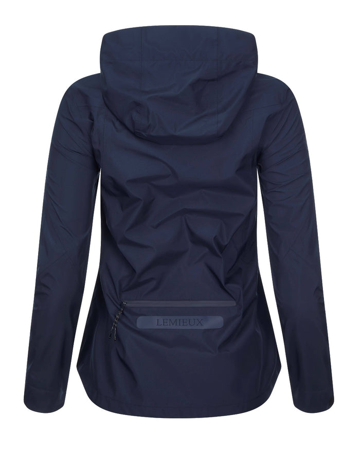 Navy coloured LeMieux Isla Short Waterproof Jacket on white background #colour_navy