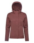 Rosewood coloured LeMieux Isla Short Waterproof Jacket on brown background #colour_rosewood