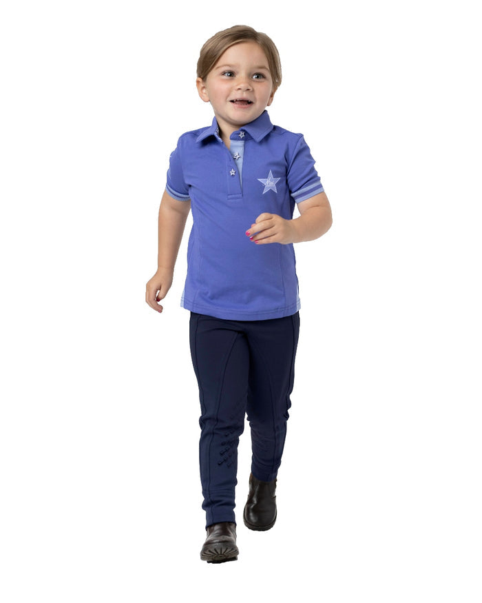 Navy coloured LeMieux Junior Pro Breeches on white background #colour_navy