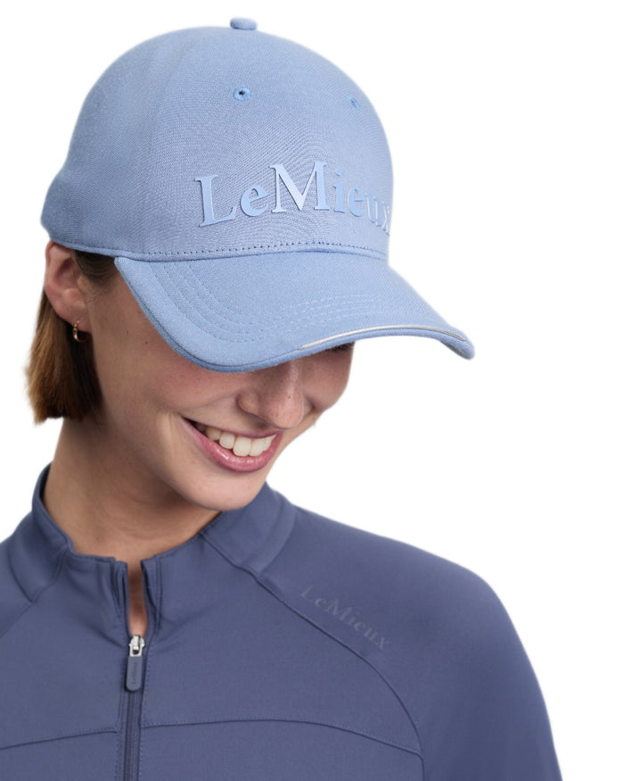 Powder Blue coloured LeMieux Lara Cap on white background #colour_powder-blue