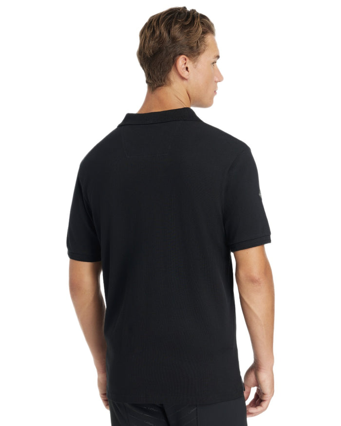 Black coloured LeMieux Mens Classique Polo T-Shirt on white background #colour_black