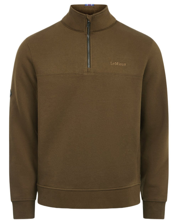 Alpine coloured LeMieux Mens Quarter Neck Sweater on white background #colour_alpine