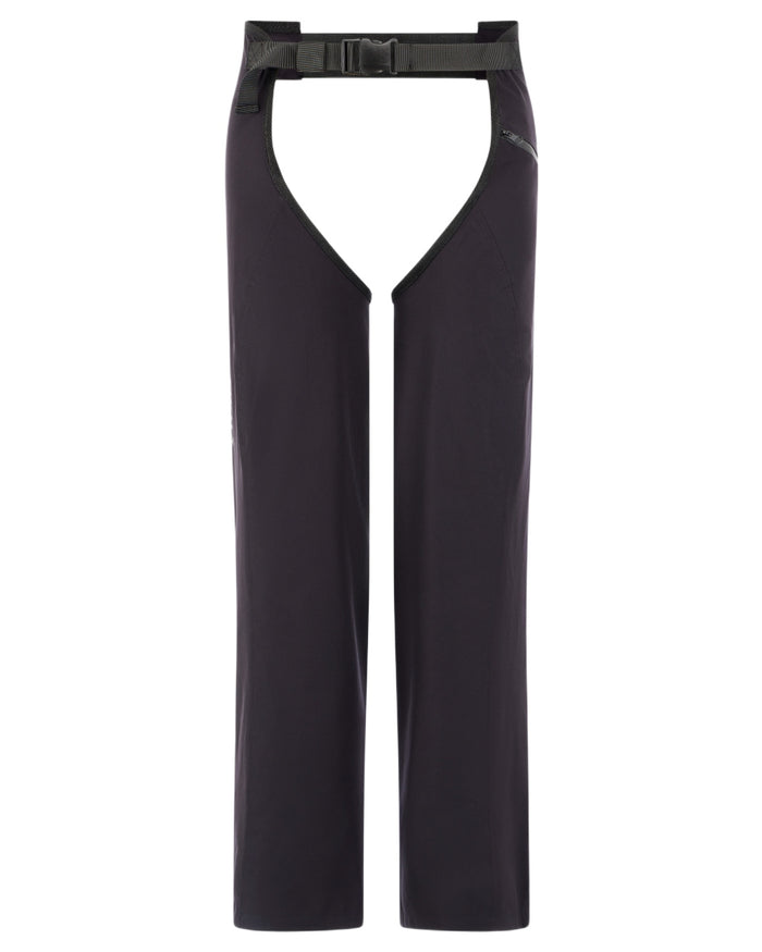 Black coloured LeMieux Mens Stormwear Waterproof Chaps on white background #colour_black