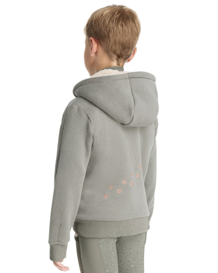 Rosemary coloured LeMieux Childrens Mini Charlie Pony Hoodie on white background #colour_rosemary