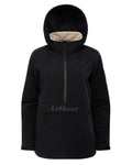 Black coloured LeMieux Phoebe Half Zip Waterproof Anorak on white background #colour_black