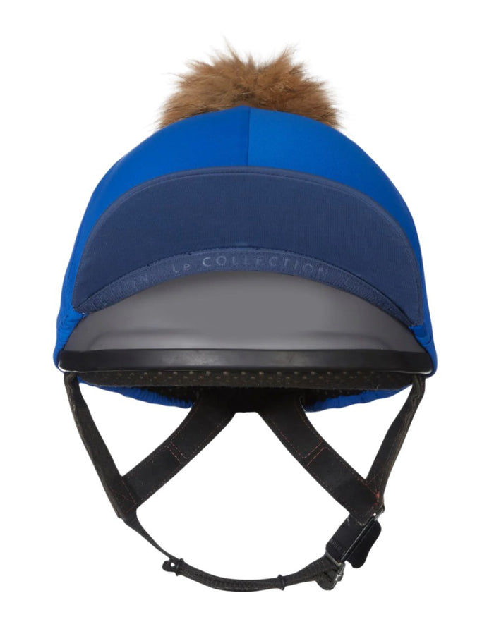Benetton Blue Coloured LeMieux Pom Hat Silk On A White Background #colour_benetton-blue