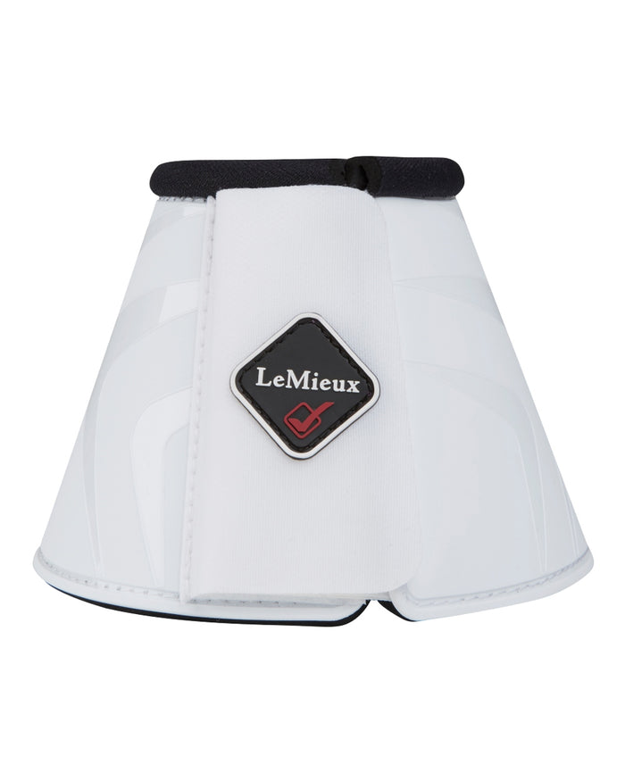 White coloured LeMieux ProShell Over Reach Boots on white background #colour_white