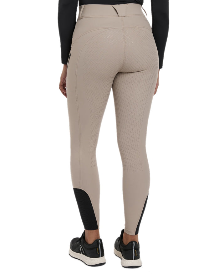 Pecan coloured LeMieux Womens Amy Breggings on white background #colour_pecan