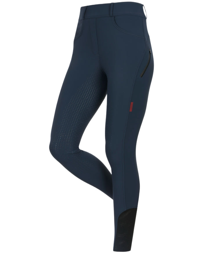 Navy coloured LeMieux Womens Amy Breggings on white background #colour_navy