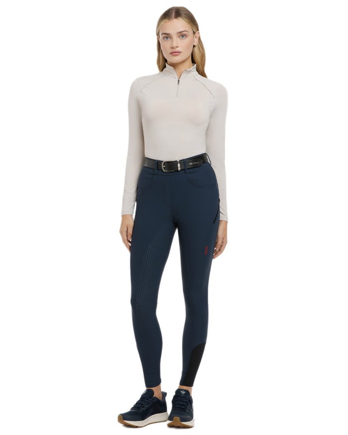 Navy coloured LeMieux Womens Amy Breggings on white background #colour_navy