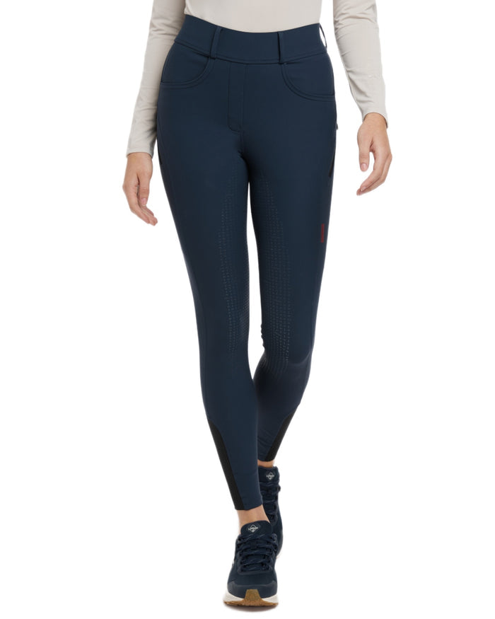 Navy coloured LeMieux Womens Amy Breggings on white background #colour_navy