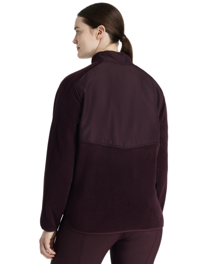 Damson coloured LeMieux Clara Hybrid Fleece on white background #colour_damson