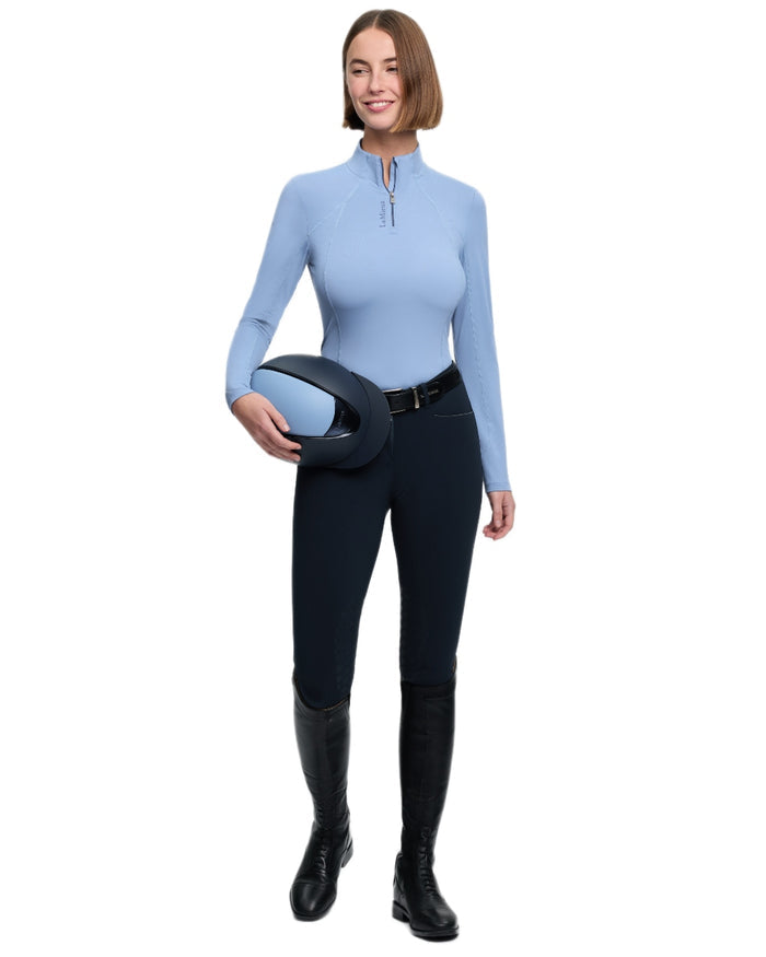 Powder Blue coloured LeMieux Womens Classique Base Layer on white background #colour_powder-blue