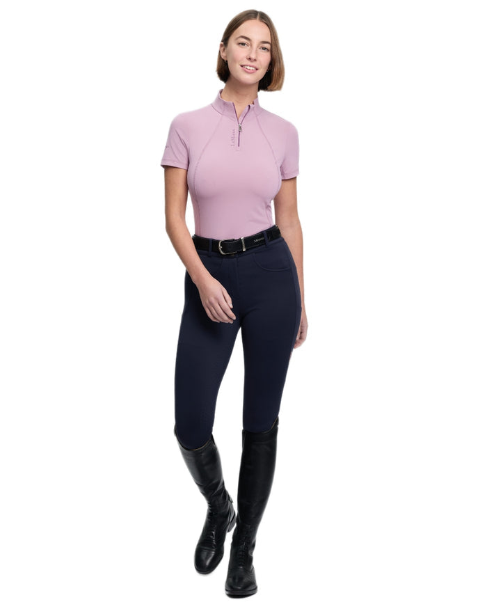 Fondant coloured LeMieux Womens Classique Short Sleeve Base Layer on white background #colour_fondant