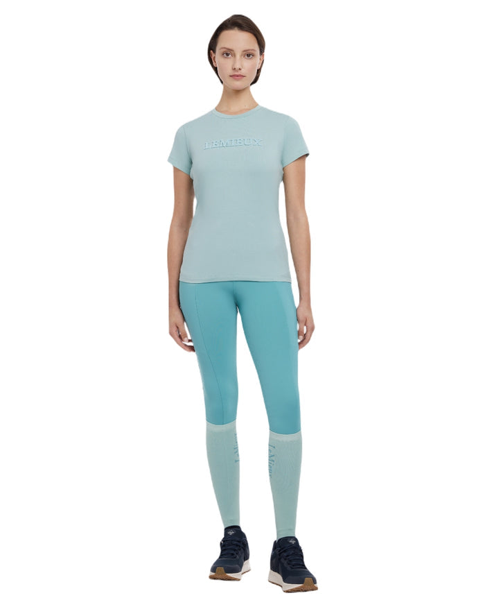 Aqua coloured LeMieux Womens Classique T-Shirt on white background #colour_aqua
