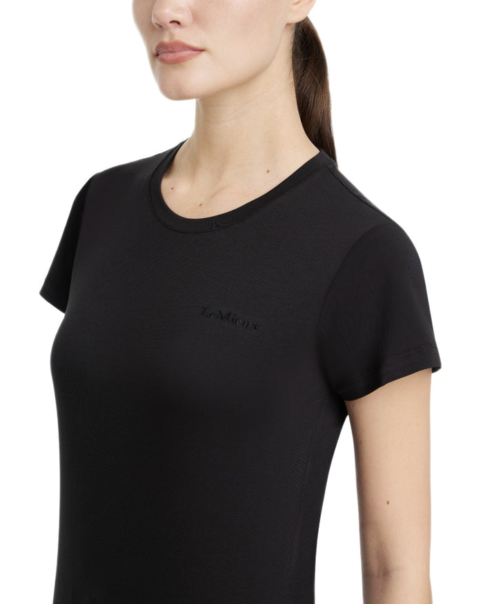 Black coloured LeMieux Womens Classique T-Shirt on white background #colour_black