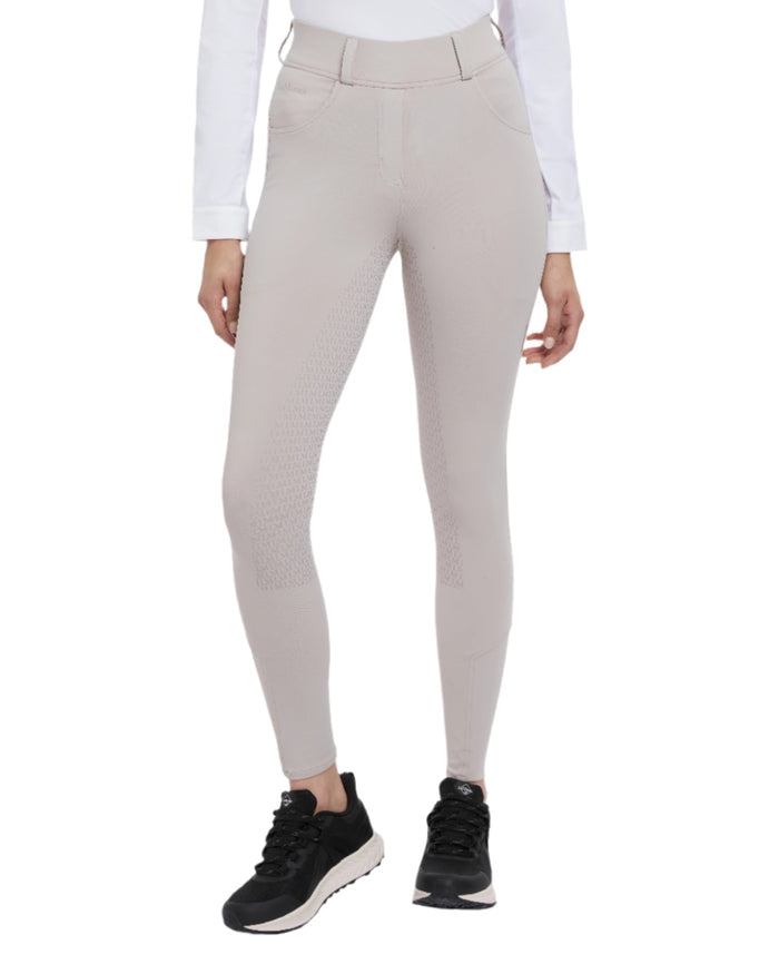 Stone coloured LeMieux Womens Demi Breggings on white background #colour_stone